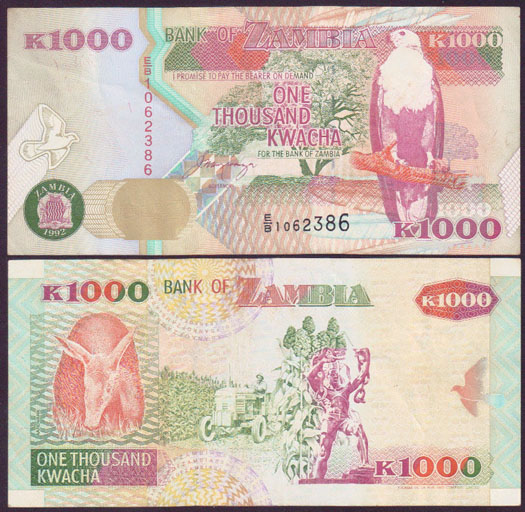 1992 Zambia 1,000 Kwacha L001640